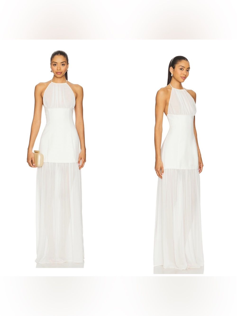 NWT Camila Coelho Roquel sheer maxi dress in “Bone”